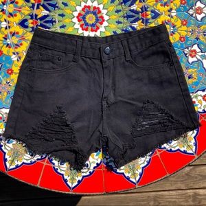 Distressed Denim Shein Shorts